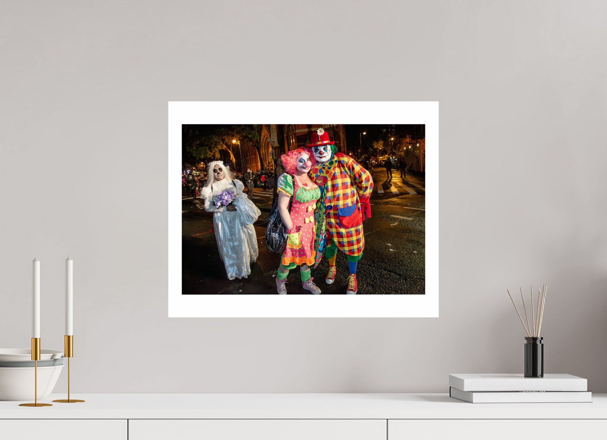 20 x 16″, GVHP 16x20 Color tinted Couple of Clowns